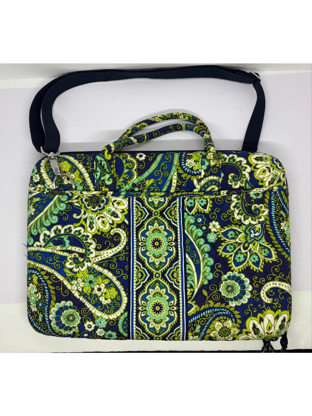 Vera Bradley Hard Shell Laptop Case 17” x 12” Rhythm & Blues Shoulder Strap